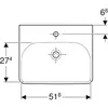 Раковина Geberit Smyle Square: B=55см, T=44см, Отверстие под смеситель=По центру, Перелив=На виду, Белый