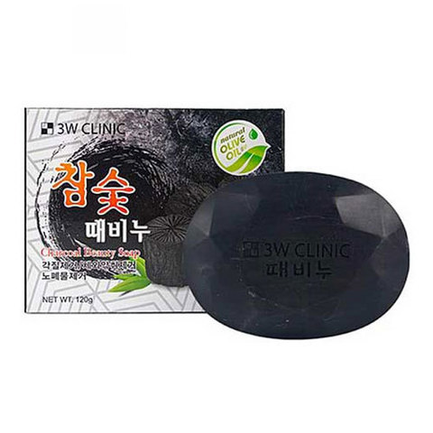 3W Clinic Soap For Face And Body With Bamboo Charcoal - Мыло для лица и тела с бамбуковым углём