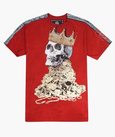 The Saints Sinphony | Футболка мужская SKULL CROWN RED AND GOLD TS3290 перед
