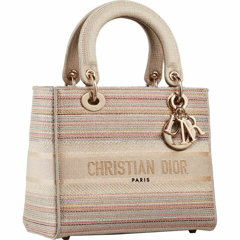 Сумка для женщин Dior Lady D-lite, модель среднего формата бежевый