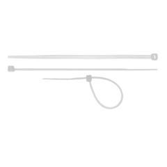 СИБИН ХС-Б, 7.6 x 500 мм, нейлон РА66, 100 шт, белые, хомуты-стяжки (3786-76-500)