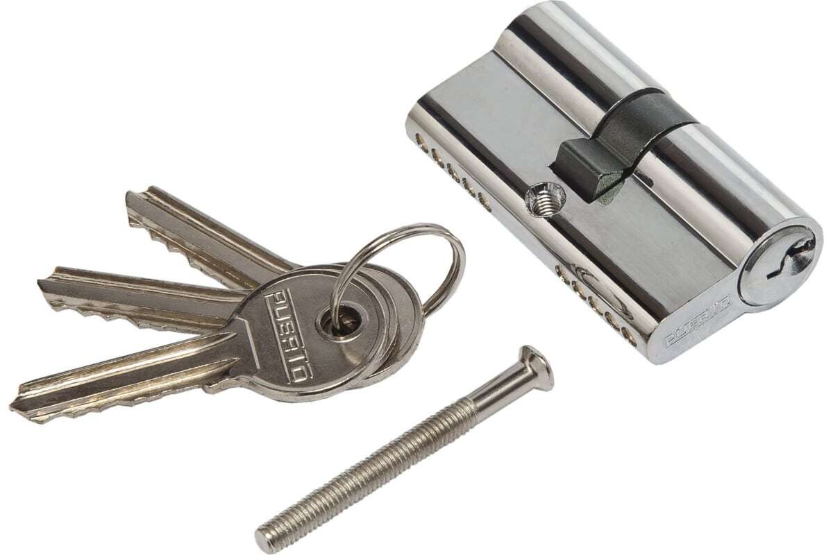 Цилиндр ключ-ключ Пуэрто INCS 60 AL CP, цвет хром блестящий (гарантия - 12 месяцев)