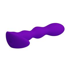 Фиолетовый анальный стимулятор простаты с вибрацией Yale - 14,5 см. - 