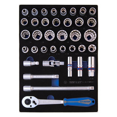 KING TONY (9-4037MRV01) Набор торцевых головок 1/2 с принадлежностями, двенадцатигранные, ложемент, 37 предметов