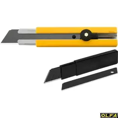 OLFA 25 мм, в комплекте с лезвиями EXCEL BLACK 5 шт, нож (OL-H-1BB/5BB )