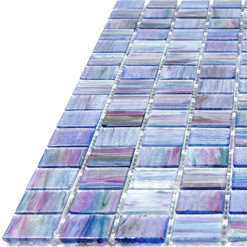PN642 Мозаика одноцветная чип 20 стекло Alma Mono Color синий квадрат глянцевый перламутр