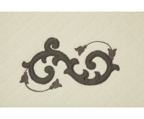 Коврик для ванной 50х70 Old Florence Ricciolo бежевый с коричневой аппликацией