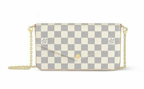 Клатч Louis Vuitton Felicie канва Damier Azur светло-серый