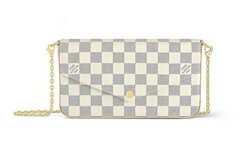Клатч Louis Vuitton Felicie канва Damier Azur светло-серый
