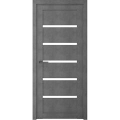 Купить Межкомнатная дверь экошпон Вена бетон темный стекло матовое