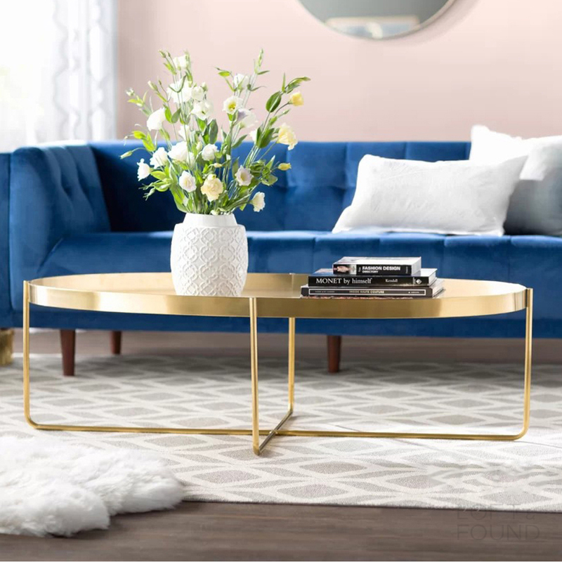 Журнальный столик Gaultier Modern Gold Oval Coffee Table
