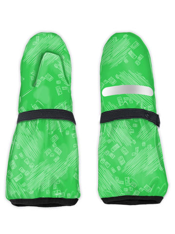 Влагостойкие зеленые варежки DUCK с принтом