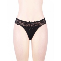 Трусики танга Sexy Floral Lace, черные, M-L