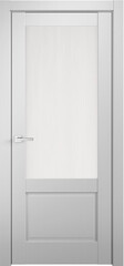 Межкомнатная дверь Аляска 12 NEW (плоская филенка) / Цвет Белый / Стекло "Сатинат" / Двери Верда