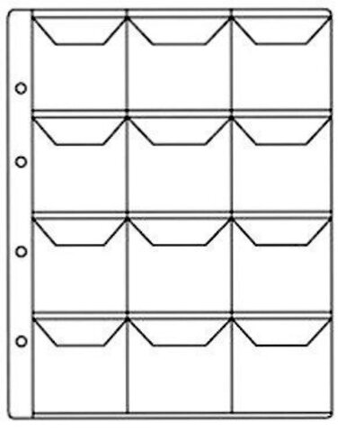 Лист для монет (12 ячеек). 200 * 250 мм