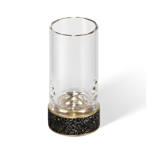 Decor Walther 0933941 Decor Walther Rocks SMG Стакан настольный, прозрачное стекло, с кристаллами Swarovski®, цвет: темная бронза / золото матовое  (Снято с пр-ва)