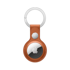 Кожаный брелок с заводным кольцом Apple Leather Key Ring для AirTag, Saddle Brown (Золотисто-коричневый)