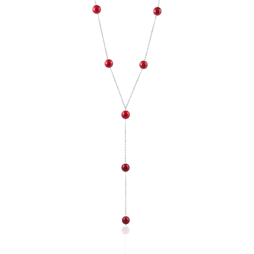 Серебряный сотуар из красного коралла