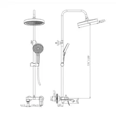 Стойка душевая со смесителем HAIBA HB24553-7 черный