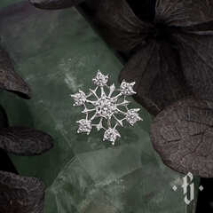 Накрутка "Snowflake" - Белое золото - White CZ