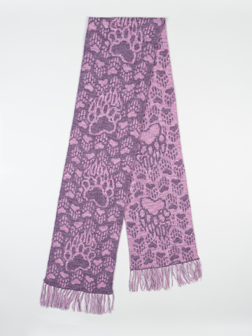 Шарф «Медвежий След» сиреневого цвета (С бахромой)