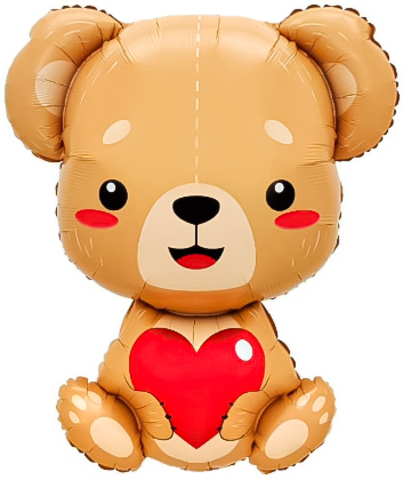 Фигура гелиевая Мишка с сердцем