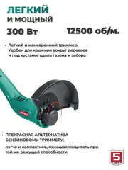 ЗУБР 300 Вт, ш/с 25 см, сетевой триммер (ТСН-25-300)