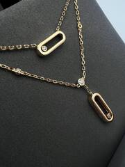 Двойное колье Messika VGOLD с двигающимися цирконами