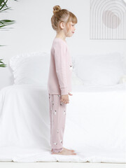 пижама  для девочки  К 1541/розово-сиреневый,маленькие таксы