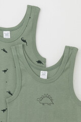 набор майка  для мальчика  К 1182-2уп/нефритовый,динозавры Ал