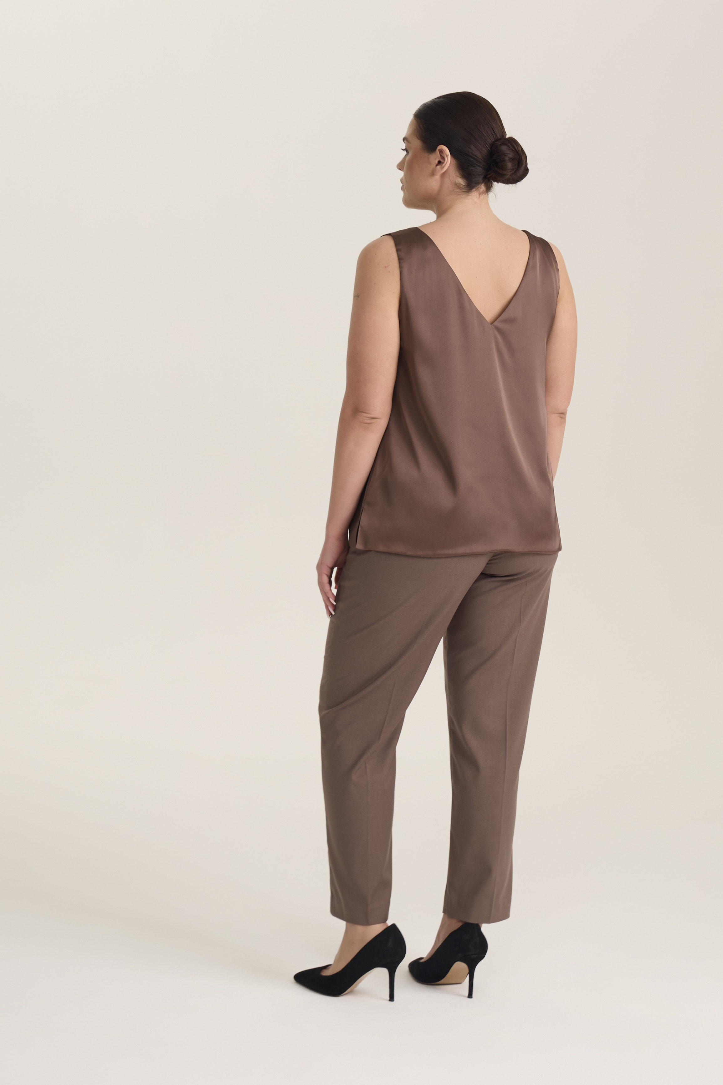 Брюки классические, мокко