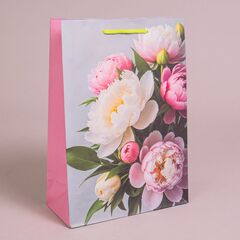 Пакет подарочный M вертикальный, Цветы, МИКС, 22*31*10 см (Д*В*Ш), 1 шт.