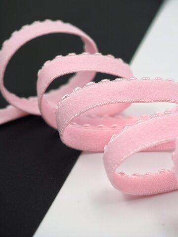 Резинка отделочная нежно-розовая ажурная ширина 10 мм с учетом фестона