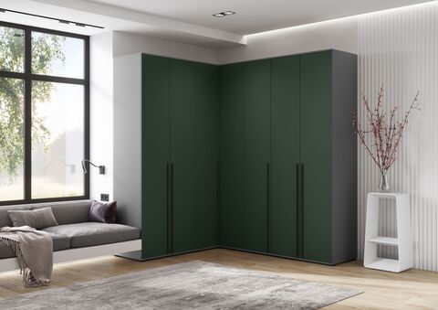 Комплект шкафов Норд №1 Изумрудный (КРОМКА ГРАФИТ), Графит