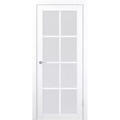 Купить Межкомнатная дверь экошпон Соната-12 эмалекс белый остеклённая