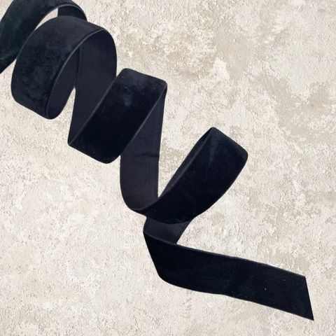 лента бархатная 2см,черный (1метр)