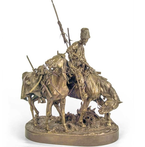 Бронзовая скульптура Запорожец после битвы