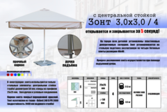 Зонт уличный с воланом Митек 2,5х2,5 м  стальной каркас, с подставкой,стойка 50мм.