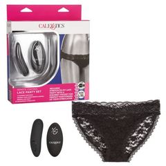 Черные кружевные трусики с вибромассажером Remote Control Panty Set L/XL - 