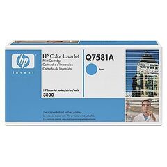 Картридж HP Q7581A cyan - тонер картридж для HP Color LaserJet 3800, 3800dn, 3800dtn, 3800n, CP3505, CP3505dn, CP3505n, CP3505x (голубой, 6000 стр.)