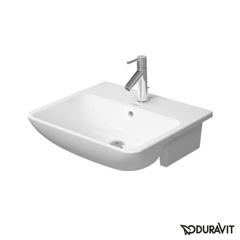 Duravit ME by Starck Раковина  встр. до половины, с перел., с 1 отв. под смес., включая крепление для встраивания в деревянную столешницу, 550x455мм,  378550000