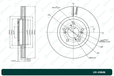Диск тормозной G-brake  GR-20606