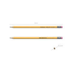 Набор чернографитных шестигранных карандашей с ластиком ErichKrause® Amber 101 HB, 12 шт