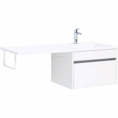 Aquanet 239213 Тумба c раковиной Токио 120 R подвесная 1 ящик цвет белый глянец (239213) фото