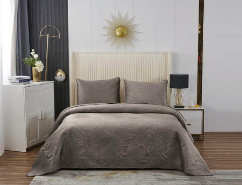 Покрывало 240х260 и 2 наволочки 50x70 Sofi De MarkO Жизель капучино