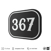 Номерок на дверь квартиры 367, для кабинета, офиса, шильдик 9 х 7 см, черный, Айдентика Технолоджи