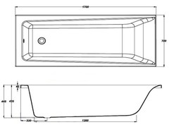 ВАННА АКРИЛОВАЯ CERSANIT LORENA 170x70 С НОЖКАМИ