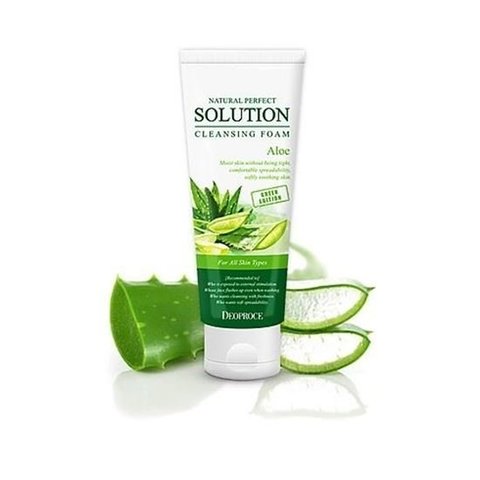 Deoproce Natural Perfect Solution Cleansing Foam Aloe пенка для умывания с алое