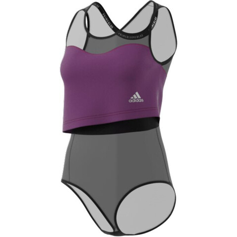 Женская теннисная футболка Adidas Bodysuit Primeblue W - scarlet/semi night flash