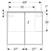 Зеркальный шкаф Geberit Option Plus с подсветкой, две двери: B=75см, H=70см, T=17.2см, Тип штекера=CEE 7/16, с зеркальным покрытием снаружи, с зеркальным покрытием внутри и снаружи